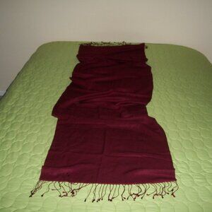 AQUA Cashmere Wrap Shawl Made in Nepal Merlot Color